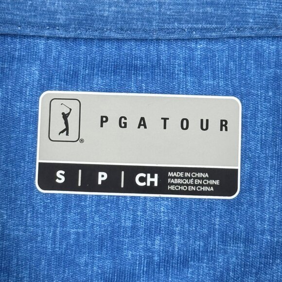 PGA Tour Men's Blue Polo Shirt Size Small Moisture Wicking Stretch UPF 50 NWT - Picture 5 of 9